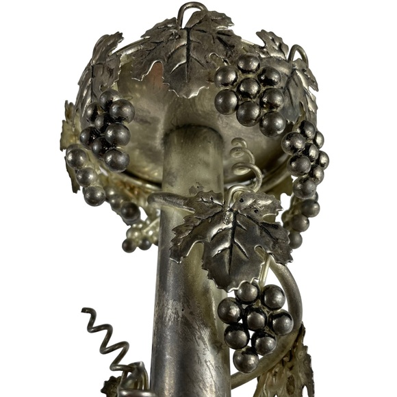 Vintage Silver Plated Grapevine Adorned Candlestick Candle Holder Display 9.5” - Picture 12 of 13